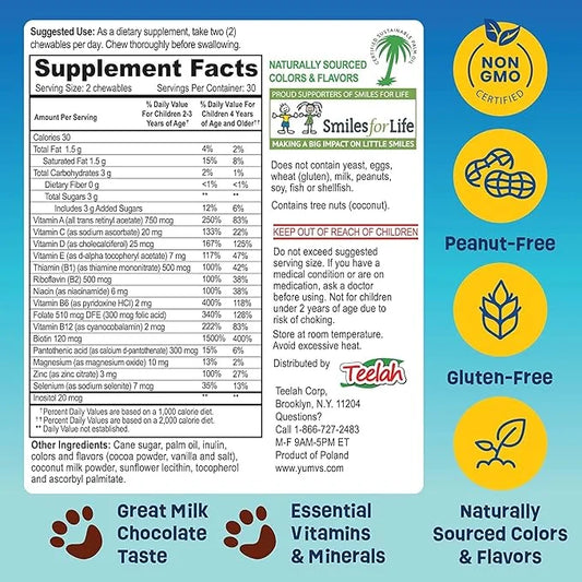 YUM-V'S - Kids Multivitamin Chewable Chocolate Bears - Multivitamin for Kids Supplement - 16 Vitamins & Minerals - Vitamin...