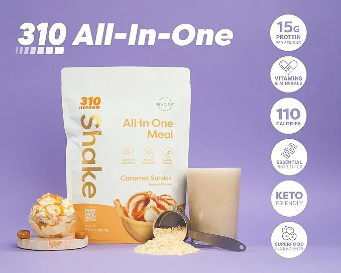 310 Nutrition - All In One Meal Replacement Shake - Superfood Blend with Fiber - Natural Sweeteners - Low Carb Shake, Keto...