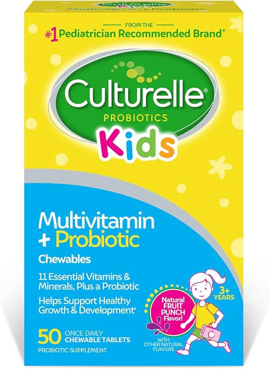 Culturelle Kids Complete Chewable Multivitamin + Probiotic For Kids, Ages 3+, 50 Count, Digestive Health, Oral Health & Im...