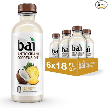 Bai Coconut Flavored Water Puna Coconut Pineapple, Antioxidant Infused, Coconut Pineapple Flavored Water Drink, 18 Fluid O...