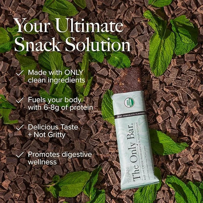 Truvani Plant Based Snack Bars | Chocolate Mint 1 Pack | 7g Protein | USDA Organic and Vegan | The Only Bar | Dairy, Soy, ...