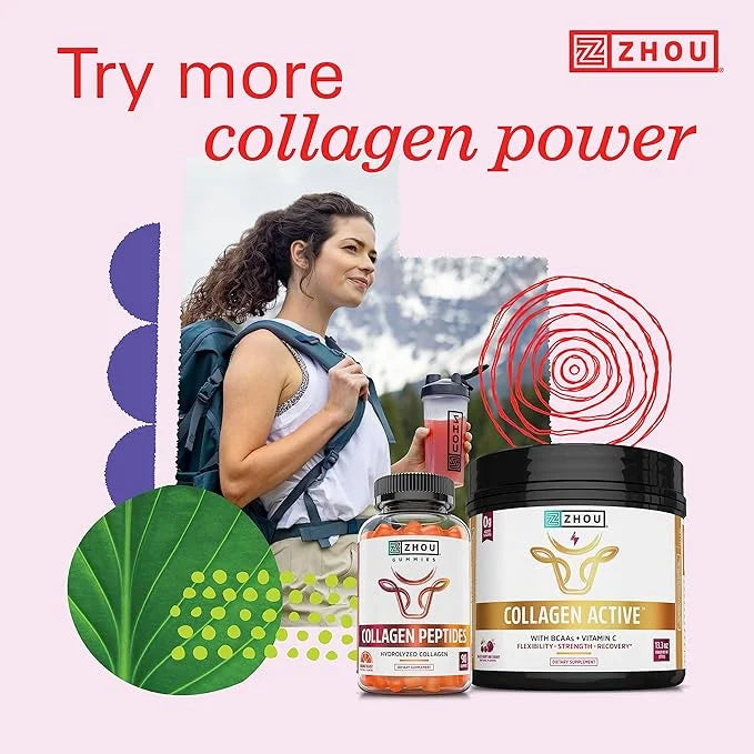 Zhou Collagen Peptides Hydrolyzed Protein Powder Non-GMO,18 Ounce