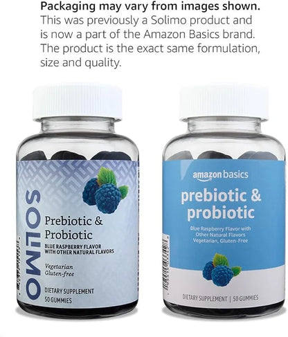 Amazon Basics Prebiotic & Probiotic Gummies, 2 Billion 50 Count (2 per