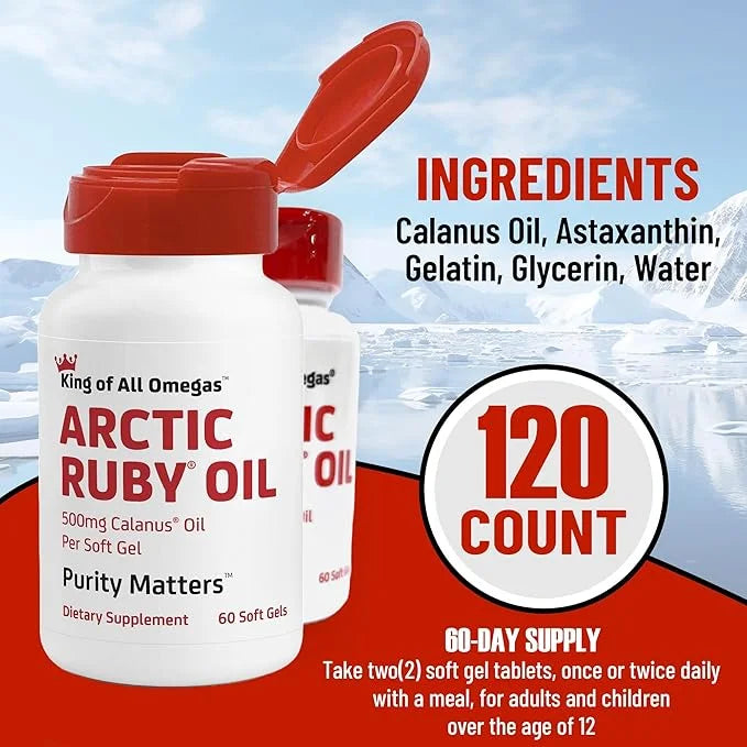Arctic Ruby Oil 3 Supplement 2mg - 60 Softgels (2 Pack)