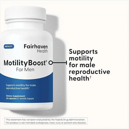 Fairhaven Health MotilityBoost for Men | Prenatal Male Fertility Supplement for Motility Strength | Pre-Conception for Him...