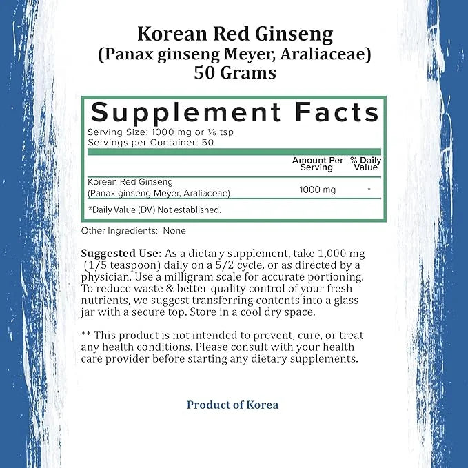 Korean Red Ginseng Powder Pure Panax (50g)