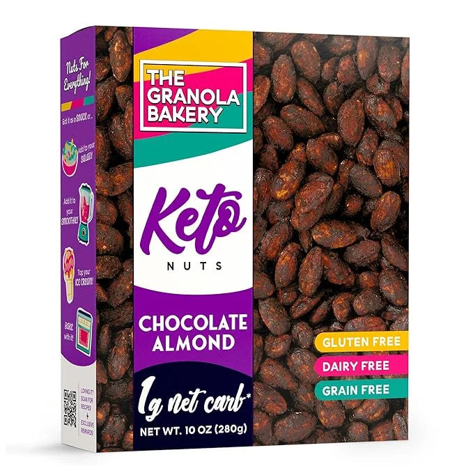 TGB Chocolate Almonds | 1g Net Carb Keto Snack | Gluten Free Low Carb Candy Nuts, 10 Ounces - Product Image