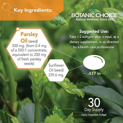 Botanic Choice Parsley Seed Oil-for Bad Breath from Odor-Causing Foods-Odor Neutralizer from Within-Breath Freshener gels-...