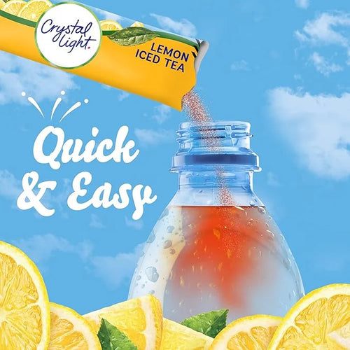 Crystal Light Lemon Iced Tea Naturally Flavored with other natural flavor Powdered Drink Mix, 120 ct Pack, 12 Boxes of 10 ...