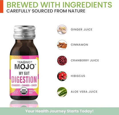 TEAONIC My Gut Mojo: Digest, Detox 12 Bottles, 2 Fl