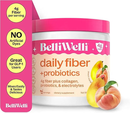 Daily Fiber Supplement Powder with Collagen, Probiotics & Electrolytes | Supports Digestive Health, Gut Balance & Debloati...