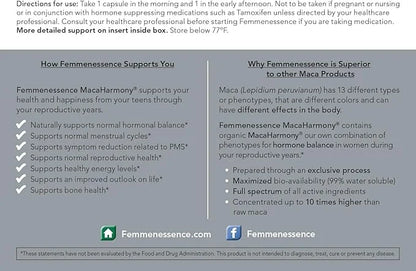 Femmenessence MacaHarmony – Scientifically Proven to Support Hormone Balance for Women, Regular Menstrual Cycle, PMS, Acne...