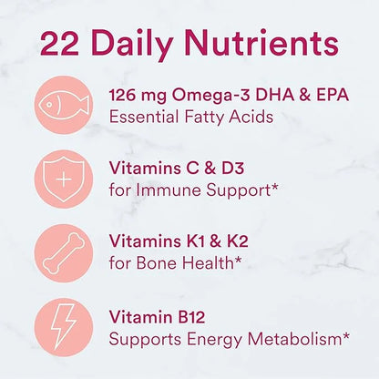 SmartyPants Women's Multivitamin Gummies: Omega 3 CoQ10, Vitamin D3, C, B12, B6, B6, Vitamin 240 Count (40 Day