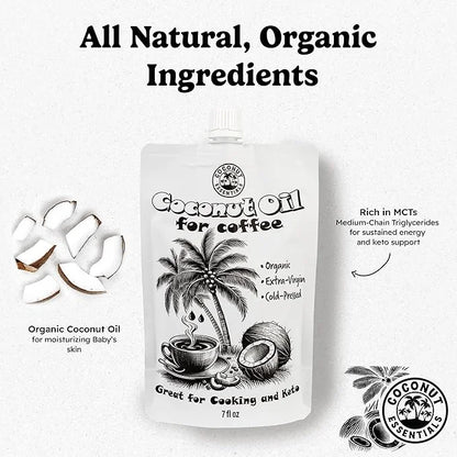 Coconut Essentials - Coconut Oil for Coffee, Organic, Cold-pressed Coconut Oil, Fresh and Rich Flavor for Cooking, Keto Fr...