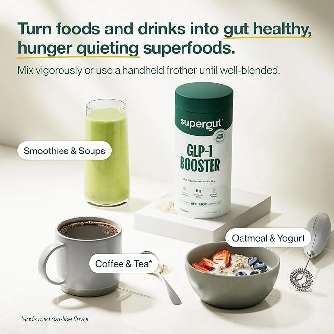 Supergut Gut Healthy GLP-1 Booster - High Fiber GLP-1 Supplement Powder for Women & Men - Sugar-Free Drink Mix for Gut Hea...