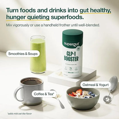 Supergut Gut Healthy GLP-1 Booster - High Fiber GLP-1 Supplement Powder for Women & Men - Sugar-Free Drink Mix for Gut Hea...