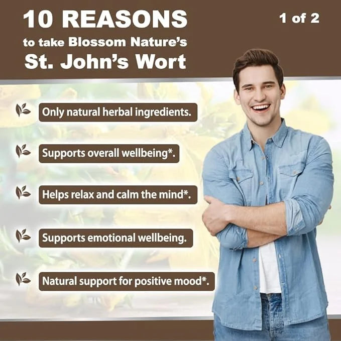 St Johns Wort 900mg-Mood Support Supplement*-Calm Supplements*-120 Vegetable Capsules(2 Month Supply),450mg of Perforatum)...