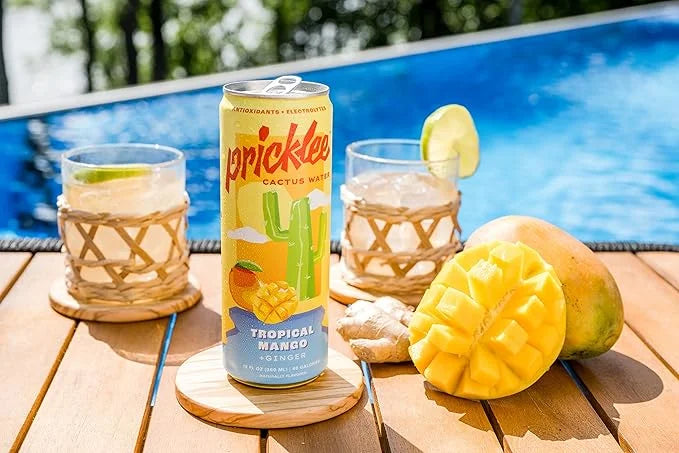Pricklee Tropical Mango Cactus Water - Packed With Antioxidants, Electrolytes, Vitamin C - Natural Sports Drink for Immuni...