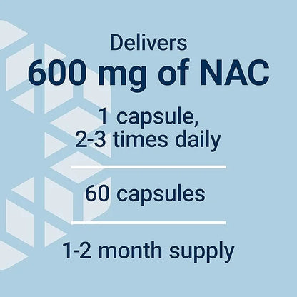Life Extension N-Acetyl-L-Cysteine (NAC), Immune, Respiratory, 600 mg, 60 Capsules