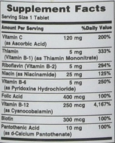 Nature's Bounty B-Complex With Folic Acid 125 Tablets