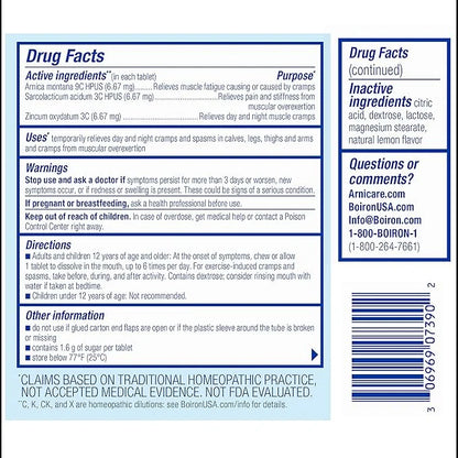 Boiron Arnicare Leg Cramps for Day and Night Relief from Cramping and Stiffness in Feet or Calves - 33 Tablets - Product I...