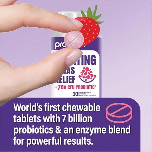 Anti Gas & Bloating Relief for Women and Men 7 Billion CFU – Chewable Probiotics & Lactobacillus Reuteri, Daily Digestive ...