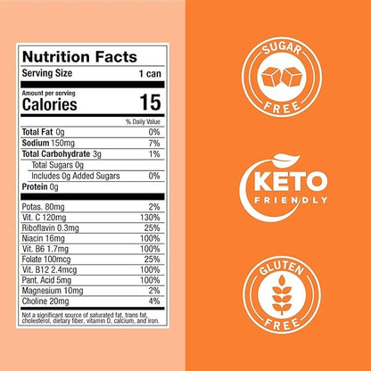 ZOA Zero Sugar Energy Drinks, Wild Orange - Sugar Free with Electrolytes, Healthy Vitamin C, Amino Acids, Essential B-Vita...