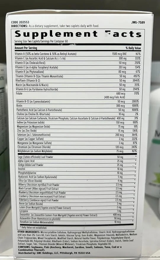 GNC Women's Multivitamin 50 Plus |Supports B12 | 120 Caplets