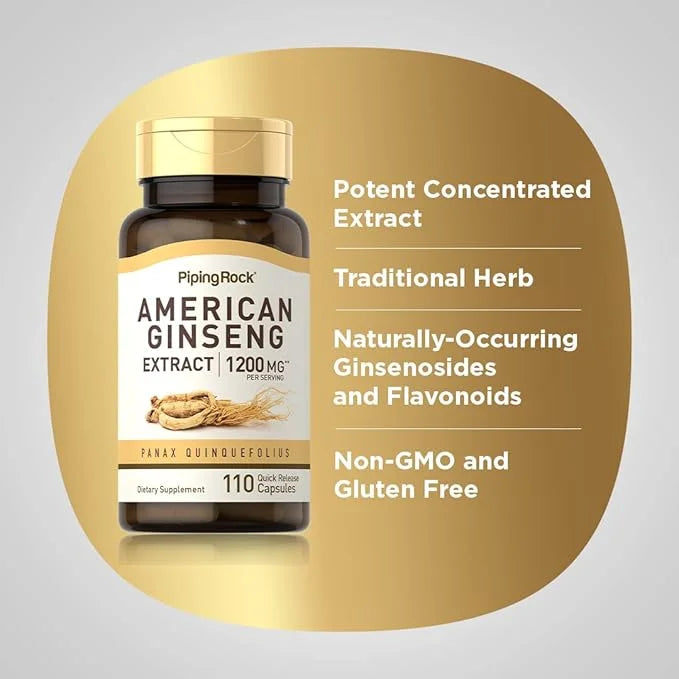 Piping Rock American Ginseng 1200 mg 110 Capsules