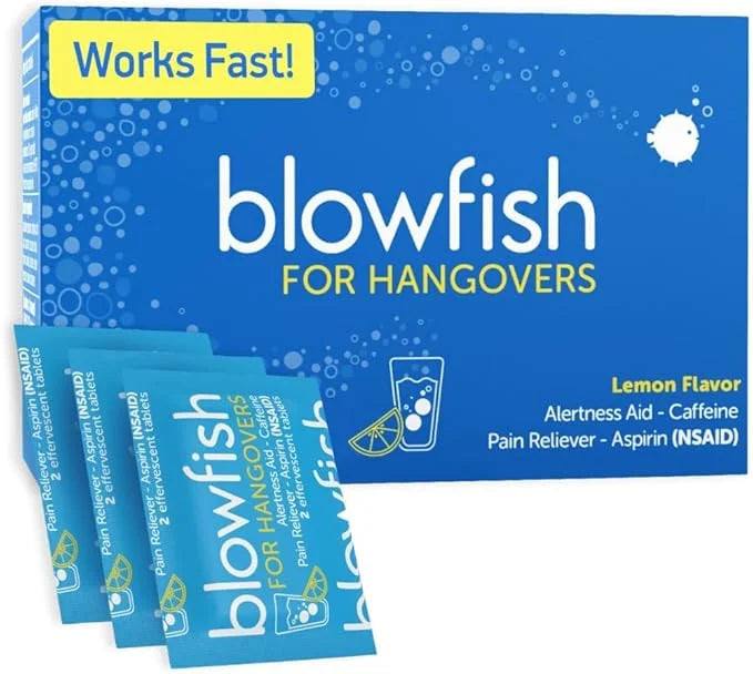 Blowfish for Hangovers - Fast Hangover Relief in 15 Minutes | Headache Relief, Energy, and Hydration in One Step | Single ...