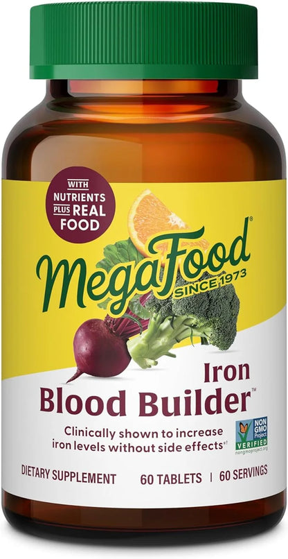 MegaFood Blood Builder - Iron Supplement Clinically Shown to Increase Iron Levels without Side Effects - Iron Supplement f...