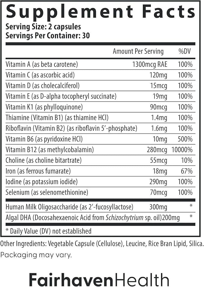 Fairhaven Health Postnatal Multivitamin Essentials 60 Capsules