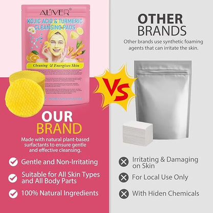 Turmeric Cleansing Pads, Kojic Acid and B5, Vitamin 40PCS