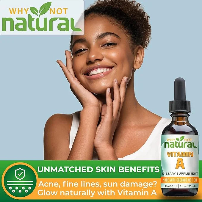 Why Not Natural Vitamin A Drops 10000 IU - Liquid retinyl Palmitate with Coconut MCT Oil, Vegan micellized VIT A Supplemen...