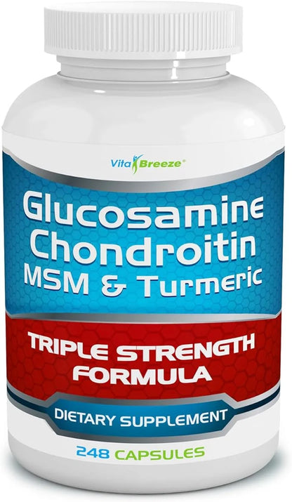 Glucosamine Chondroitin, MSM & Turmeric Dietary Supplement 248 Capsules