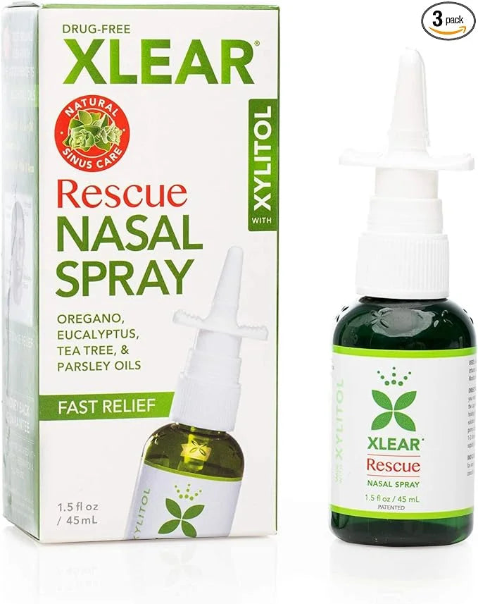 Xlear Rescue Nasal Spray with Xylitol, 3)