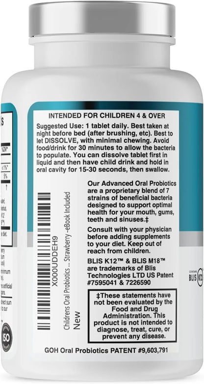 Childrens Oral Probiotics – Oral Care Probiotic for Kids Cavity Prevention & Bad Breath Treatment Supplement w/BLIS K12 M1...