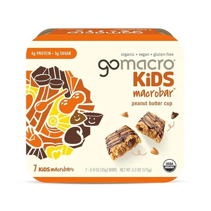 GoMacro Kids MacroBar Organic Vegan Snack Bars - Peanut Butter Cup (0.90 Ounce Bars, 7 Count) (Packaging May Vary) - Produ...