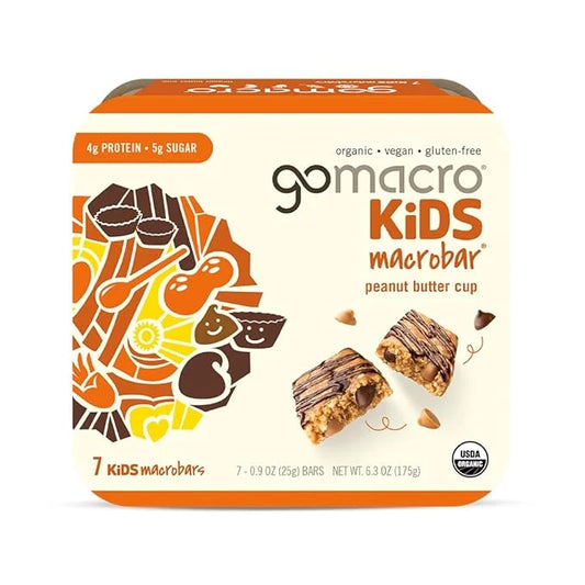 GoMacro Kids MacroBar Organic Vegan Snack Bars - Peanut Butter Cup (0.90 Ounce Bars, 7 Count) (Packaging May Vary) - Produ...