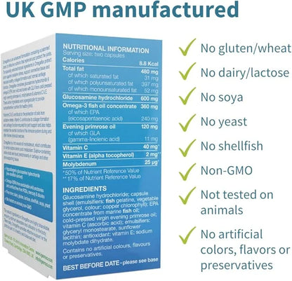 Omegaflex Glucosamine with High Strength Fish Omega-3 & 6, 70% 70% Concentration 60 Softgels