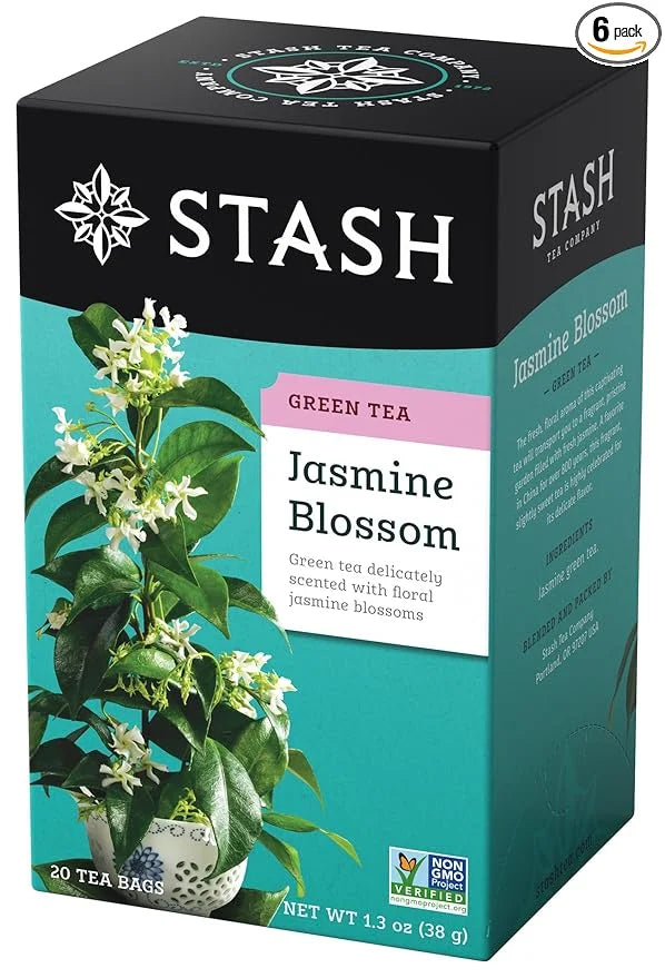 Stash Tea Jasmine Blossom Green Tea - Caffeinated, Non-GMO Project Verified Premium Tea with No Artificial Ingredients, 20...