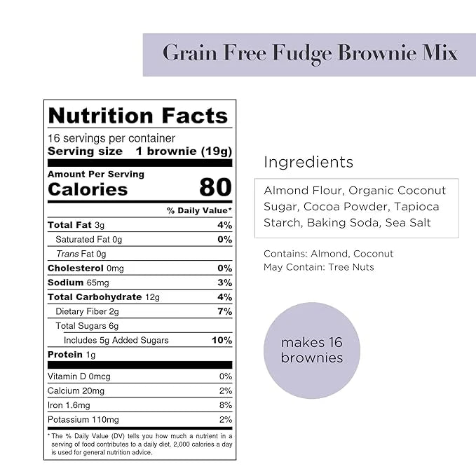 Stellar Eats Fudge Brownie Baking Mix, 10.4 oz, 1 Pack - Grain Free, Gluten Free, Dairy Free, Plant Based, Paleo Friendly ...