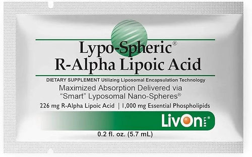 LivOn Laboratories Lypo-Spheric R-Alpha Lipoic Acid 30 Packets 226mg Per 100% Non-GMO