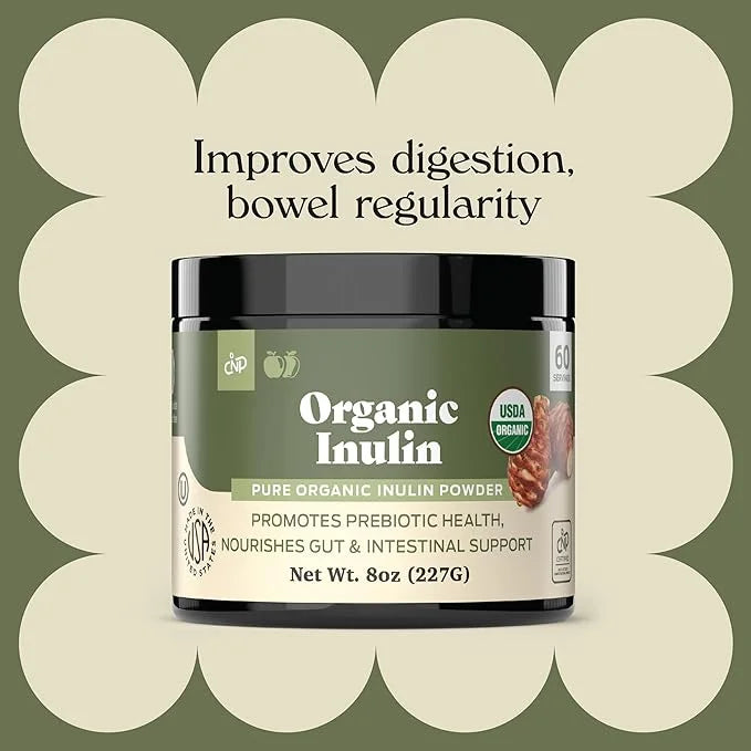 Pure Organic Inulin Powder Fiber Supplement 8oz Digestion