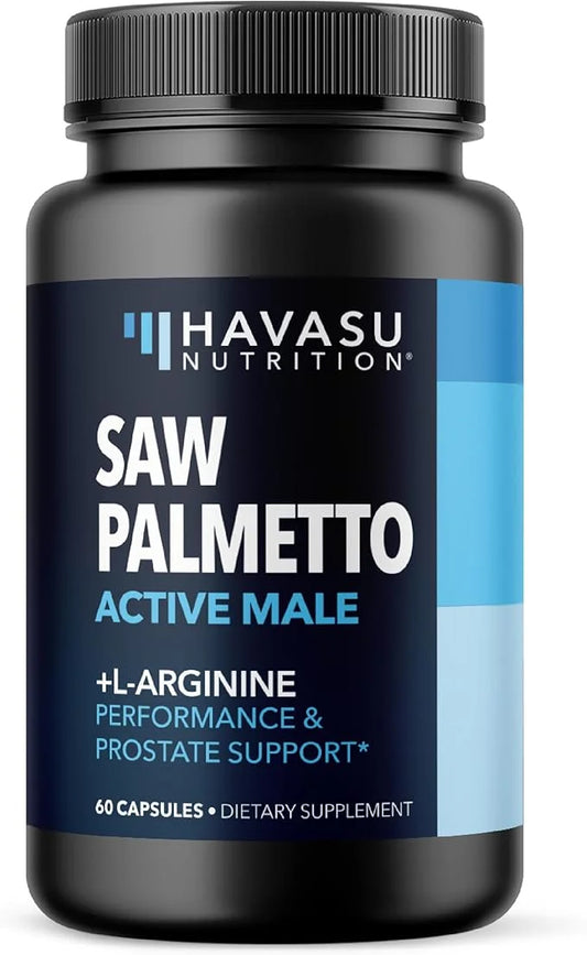 Saw Palmetto 500mg and L-Arginine 500 mg - Prostate Health and Nitric Oxide Supplements for Men - 60 Count - Urinary Funct...