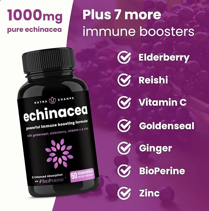 Echinacea Goldenseal 1000mg with Elderberry, Vitamin