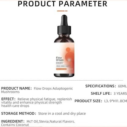 Adaptogen Mushrooms Flow Drops Focus Mental (30ml) 2pcs 2pcs