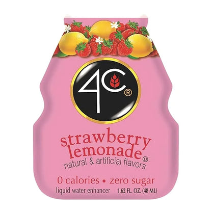 4C Sugar Free A Liquid Water Enhancer 12 Pack, Premium Natural Flavors, 0 Calories (Strawberry Lemonade, 1.62 Ounce (Pack ...