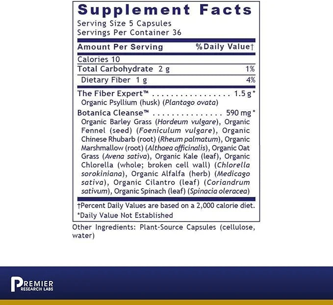 Premier Research Labs Psyllium Fiber 180 Plant-Source