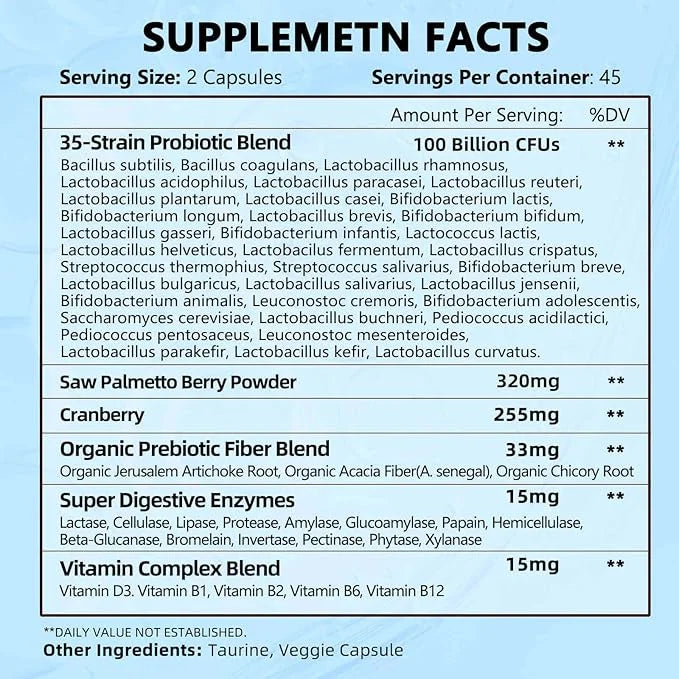 Probiotics for Men 100 Billion CFU 90 Veg